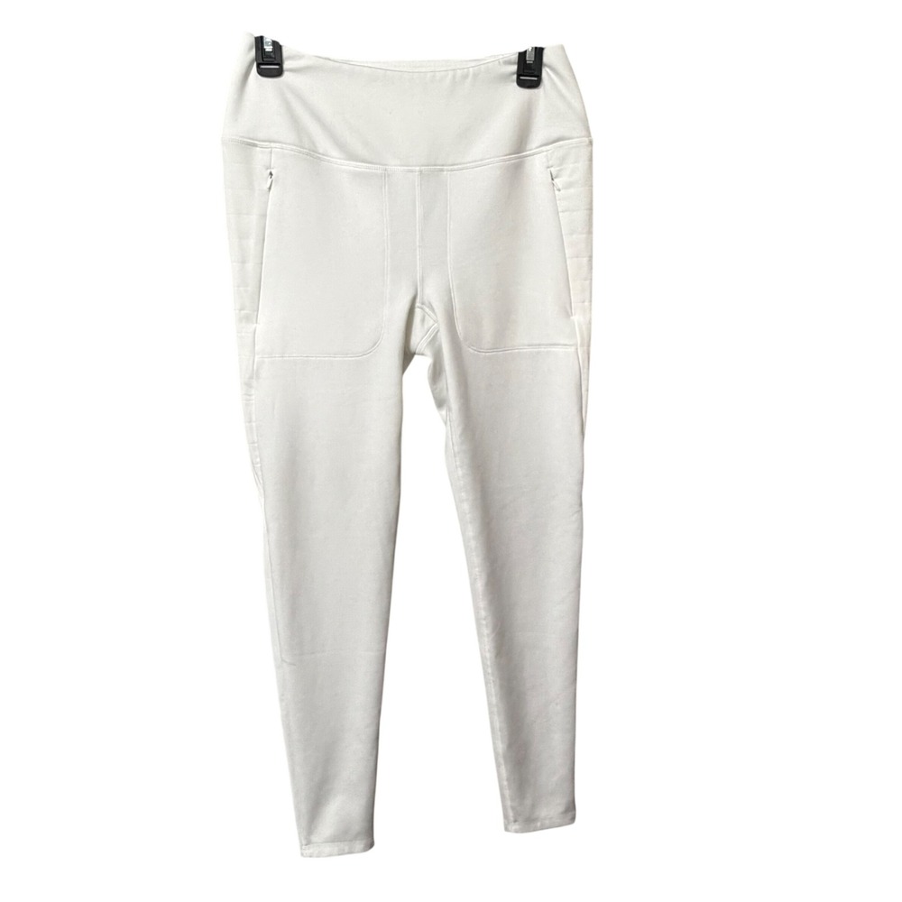 Spyder Active Womens White Quilted Moto Fleece Lined Leggings Size Medium